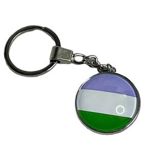 Keychain LGBTQ+ genderqueer pride flag colors NWOT